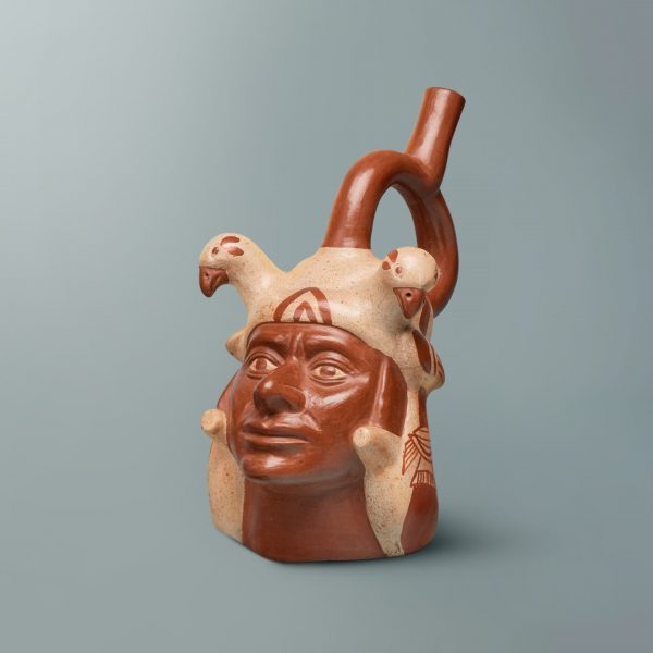 Ceramic Huaco Representation Portrait Two Birds